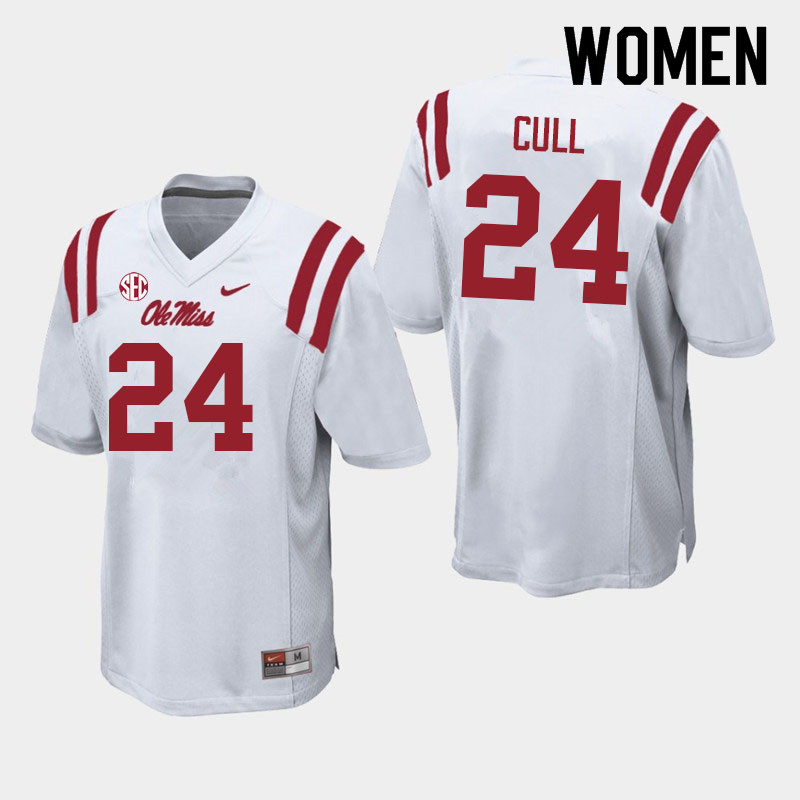 Women #24 Nick Cull Ole Miss Rebels College Football Jerseys Sale-White